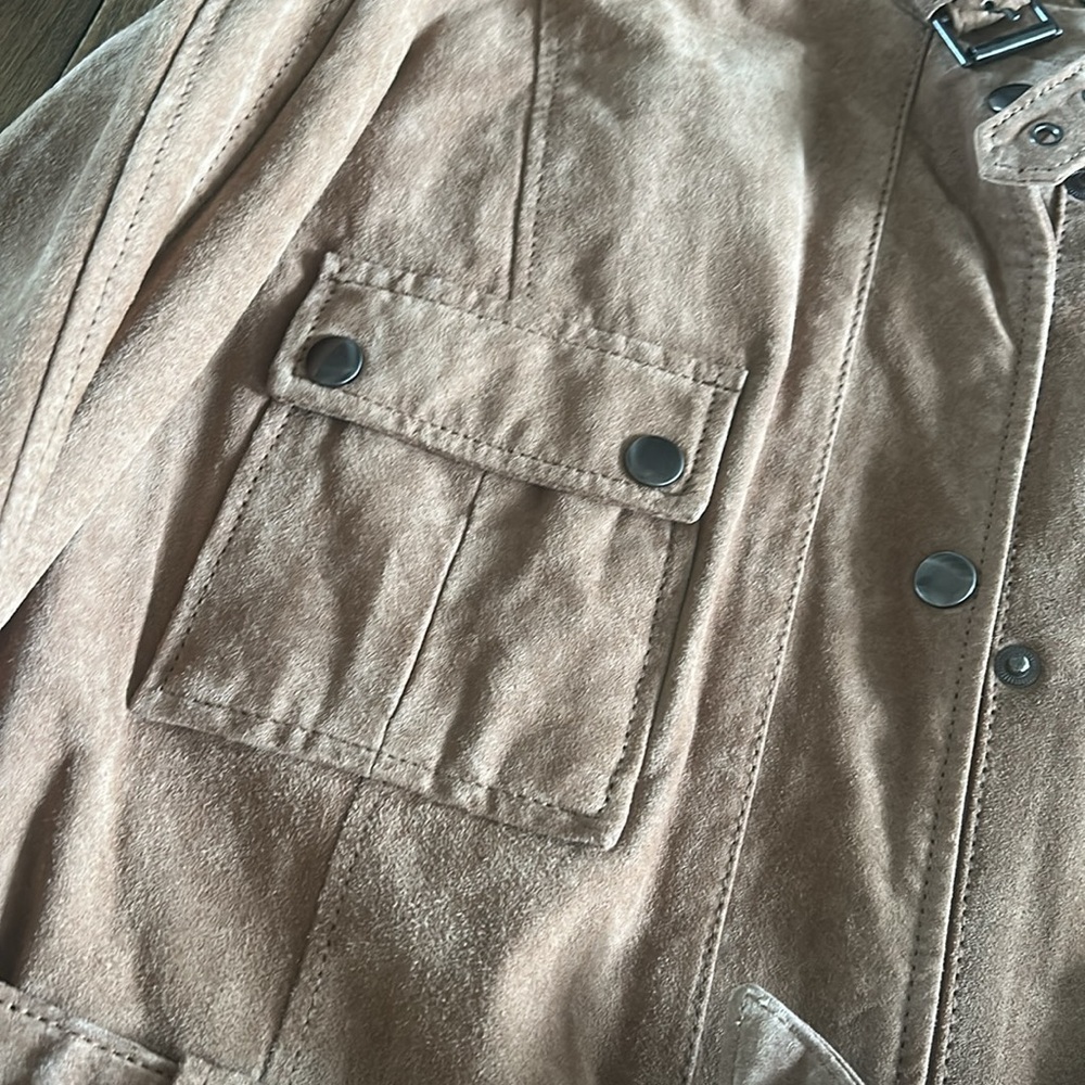 Jessica brown 100% leather suede jacket | Large 14-16 - Picture 2 of 6